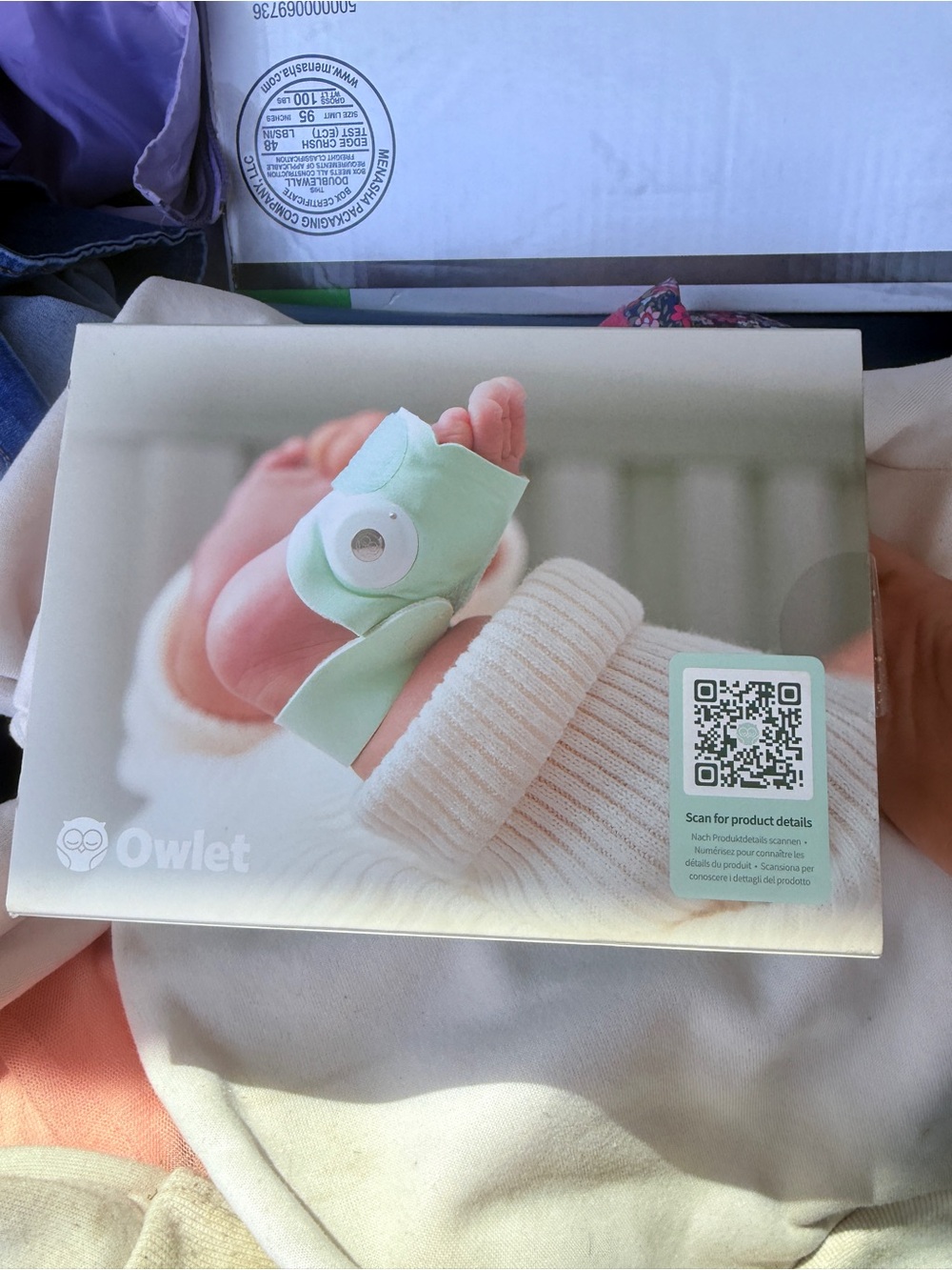 Owlet Mint Green Smart Sock Baby Monitor - Foot Sensor Sock